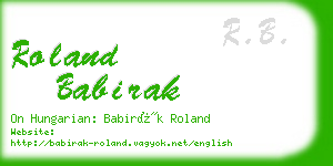 roland babirak business card